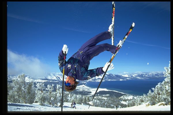 225082 One Hand Pole Flip, Lake Tahoe, USA A4 Photo Print