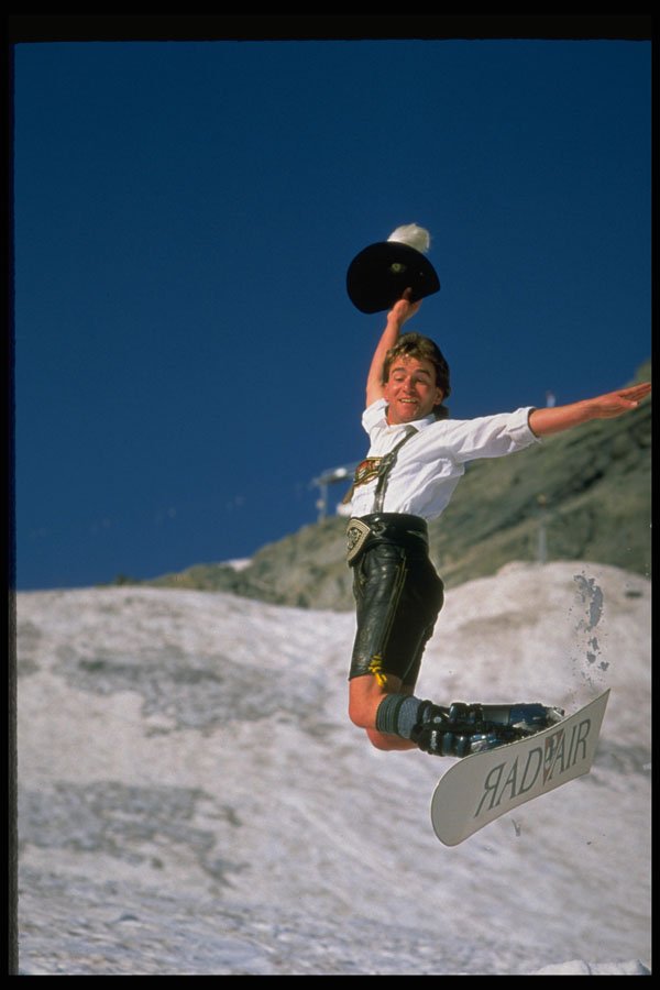 225084 Leather Pants, Snowboard, Oetztal, Austria A4 Photo Print