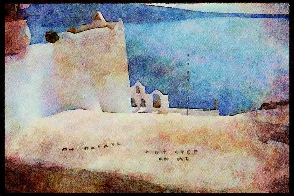 227012 Oia, Island Of Santorini A4 Limited Edition Watercolour Print