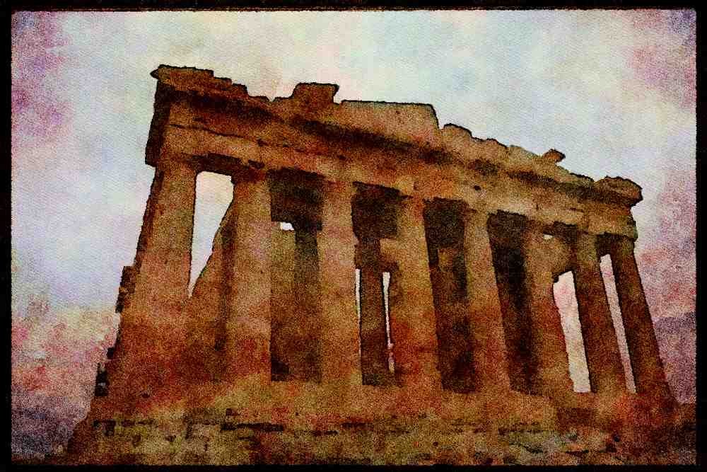 227022 The Parthenon, Acropolis, Athens A4 Limited Edition Watercolour Print