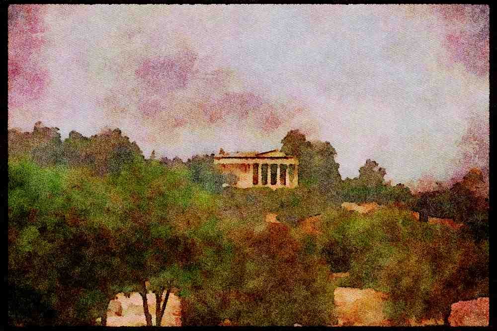 227023 Temple Of Theseus, Athens A4 Limited Edition Watercolour Print