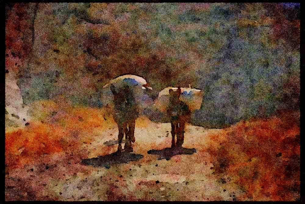 227029 Rugged Coastline Trail, Island Of Santorini A4 Limited Edition Watercolour Print