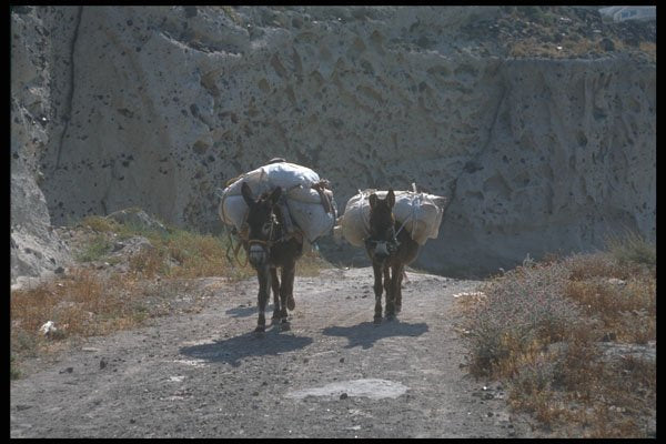 227029 Rugged Coastline Trail, Island Of Santorini A4 Photo Print