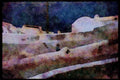 227034 Santorini A4 Limited Edition Watercolour Print