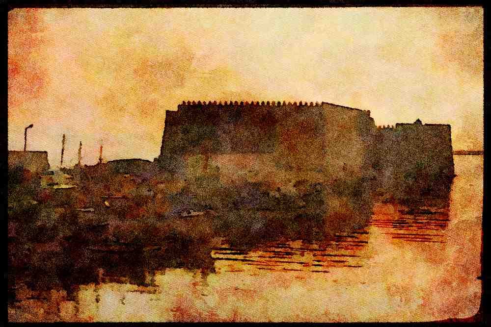 227055 Venetian Fortress, Herakleion A4 Limited Edition Watercolour Print