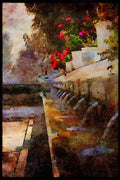 227074 Fountain, Spili, Island Of Crete A4 Limited Edition Watercolour Print