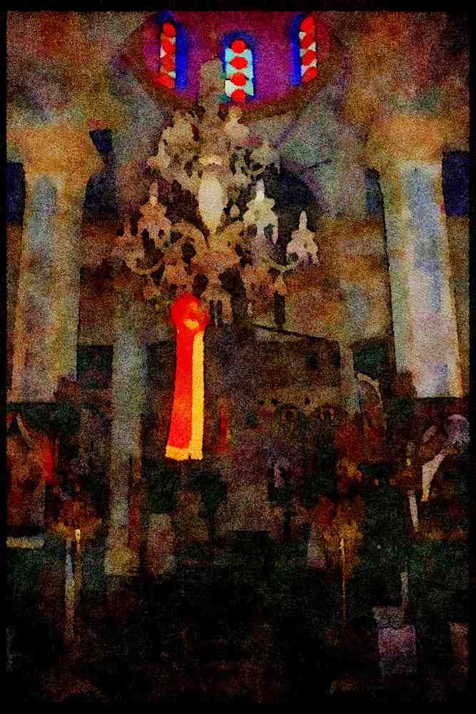 227079 Church Interior, Island Of Crete A4 Limited Edition Watercolour Print