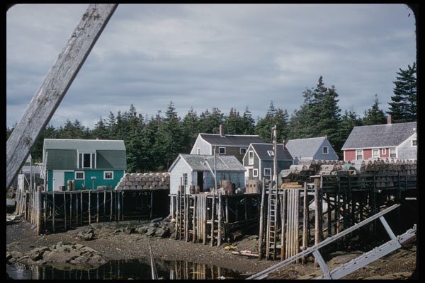 228016 View Of Piers On Matinicus Island At Low Tide A4 Photo Print