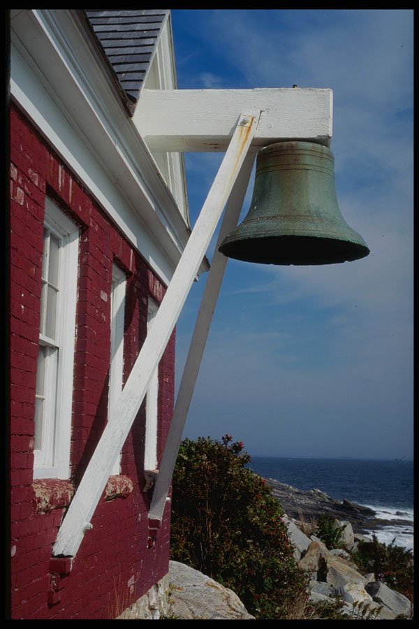 228025 Bell At Pemaquid Point Lighthouse A4 Photo Print
