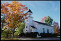 228036 White Clapboard Church With Fall Colors A4 Photo Print