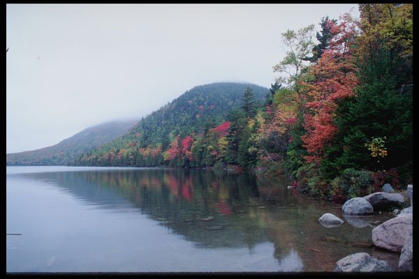 228056 Hillside Reflected In Pond A4 Photo Print