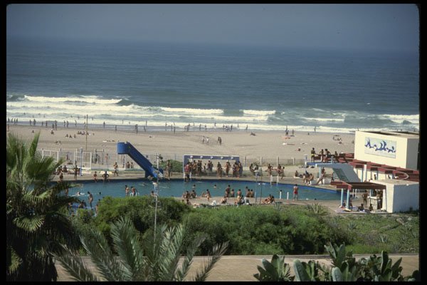 229013 Panoramic View Of Casablanca's Public Pools And Beaches A4 Photo Print