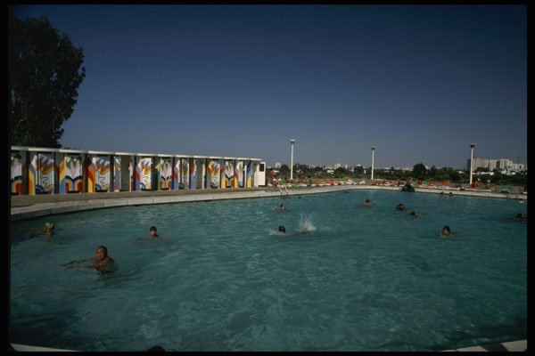 229014 Poolside View Of Large Public Pools A4 Photo Print