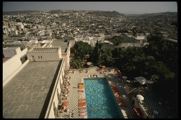 229088 Pool Of Hotel Palais Jamai Overlooks Ancient Fez A4 Photo Print