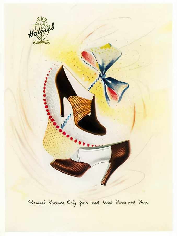 22L Holmes Shoes 19 Vintage Advert A4 Photo Print