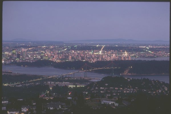 230004 Vancouver Skyline, Dusk A4 Photo Print