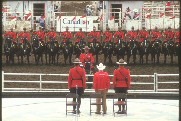230013 The RCMP Musical Ride, Calgary Stampede, Alberta A4 Photo Print