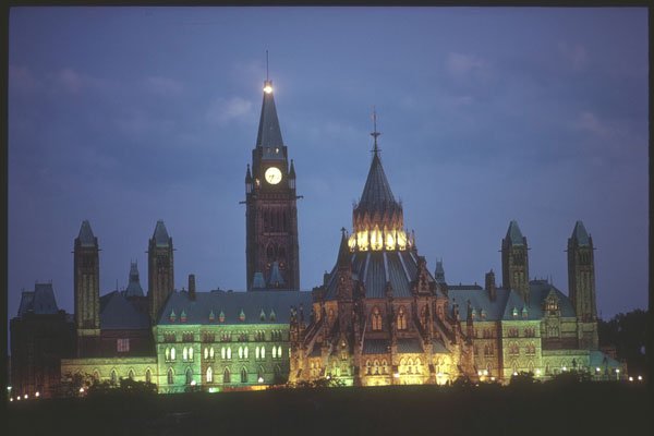 230048 Parliament Hill At Night, Ottawa, Ontario A4 Photo Print
