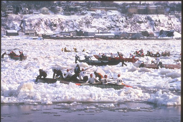 230054 Racing Boats, Quebec Carnival, Quebec A4 Photo Print