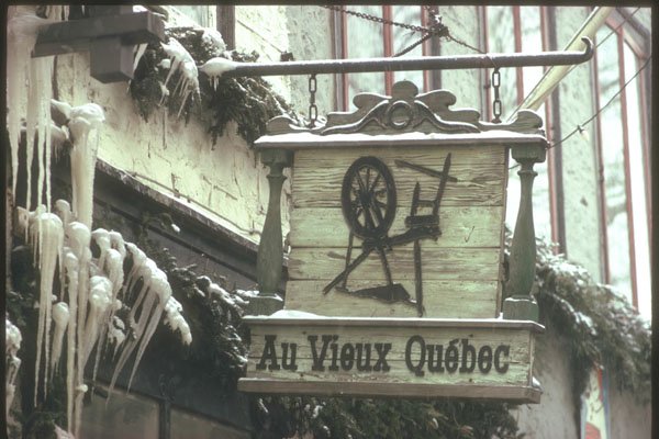 230077 Quebec City Restaurant Sign, Quebec A4 Photo Print