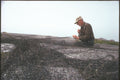 230084 Cape Breton Fisherman Mending Net, Nova Scotia A4 Photo Print
