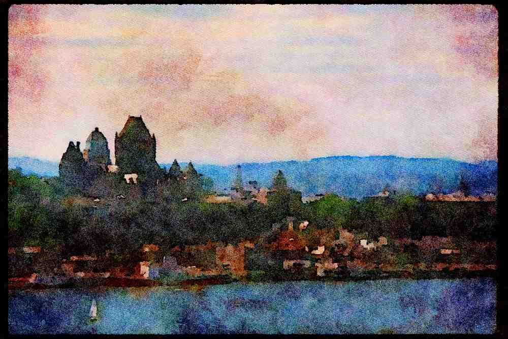 232019 Quebec City, From Levis A4 Limited Edition Watercolour Print