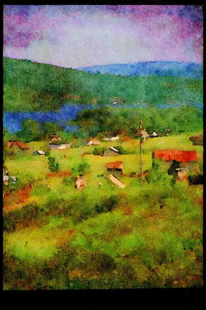 232029 Black Lake A4 Limited Edition Watercolour Print