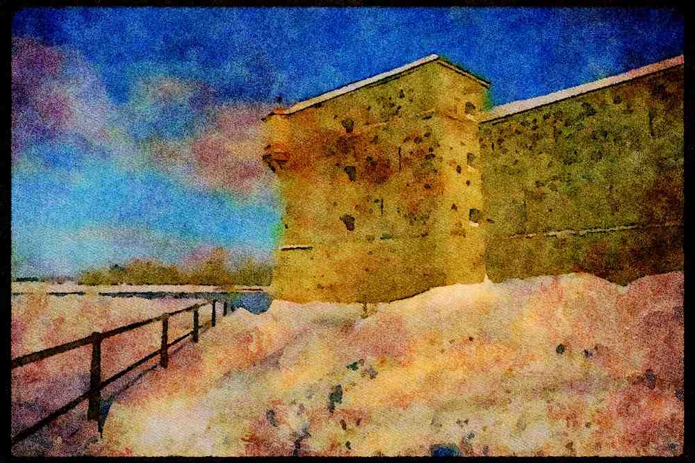232033 Chambly Fort A4 Limited Edition Watercolour Print