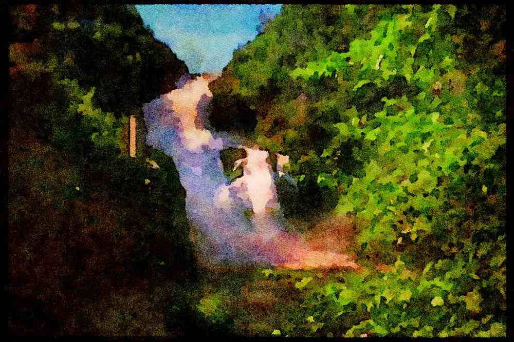 232037 Waterfall, Val Jalbert A4 Limited Edition Watercolour Print