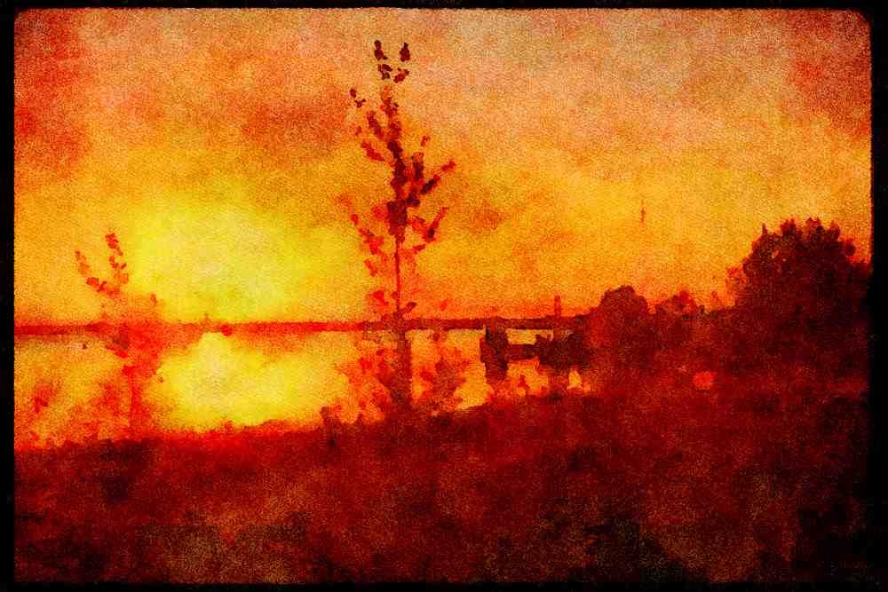 232052 Sunset At Peribonka, Lac St. Jean A4 Limited Edition Watercolour Print