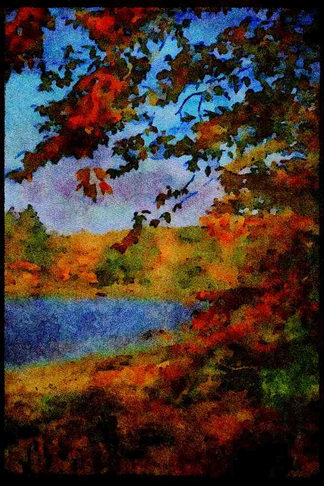 232061 Lac Du Moulin, St. Bruno A4 Limited Edition Watercolour Print