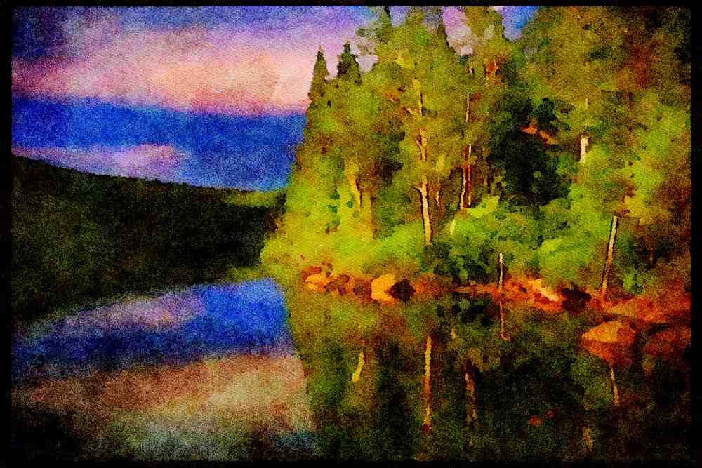 232084 Lac Bouchard, Parc Nationale De La Mauricie A4 Limited Edition Watercolour Print