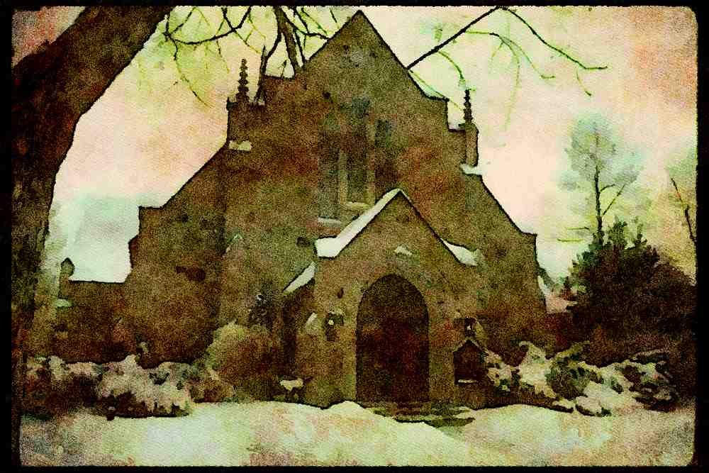 232093 United Church, St. Lambert A4 Limited Edition Watercolour Print