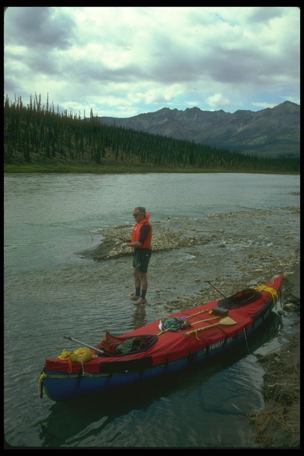 233021 Fisherman Canoeist, Northwest Territories A4 Photo Print