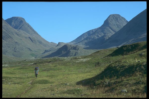233055 Hiking, Torngat Mountains, Labrador A4 Photo Print