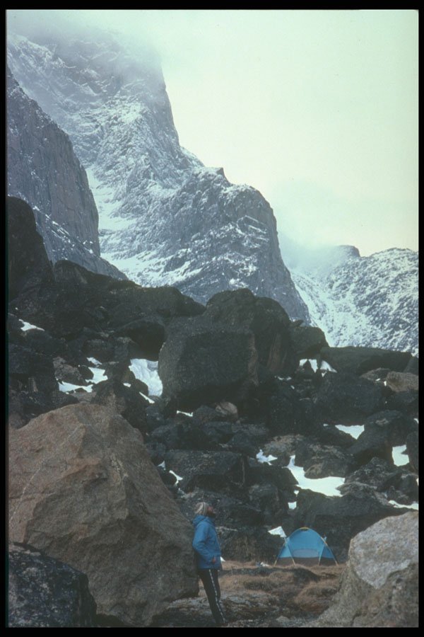 233067 Camper, Mt. Thor, Northwest Territories A4 Photo Print