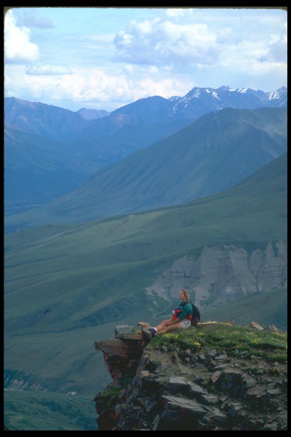 233089 Hiker, Kluane Lake, Yukon A4 Photo Print