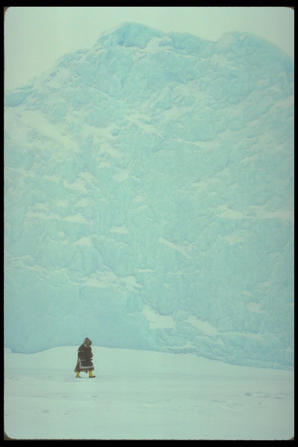 233094 Inuk Hunter At Iceberg A4 Photo Print