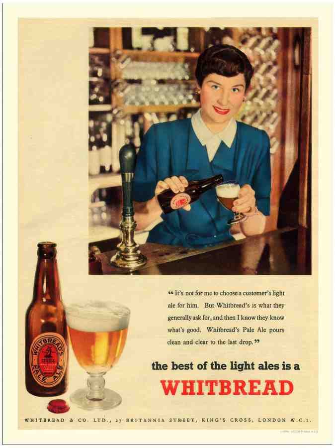 235 whitbread pale ale barmaid 2 Vintage Advert A4 Photo Print