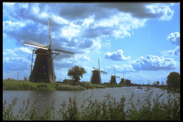 235018 Series Of Windmills, Kinderdijk A4 Photo Print