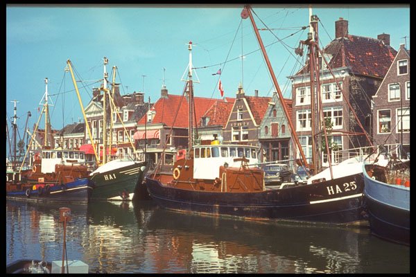 235044 Ships In The Northern Harbor, Harlingen A4 Photo Print