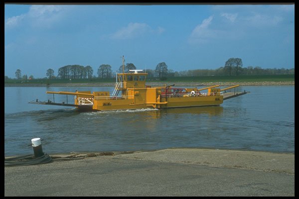 235060 Ferry On The River Maas, Heusden A4 Photo Print