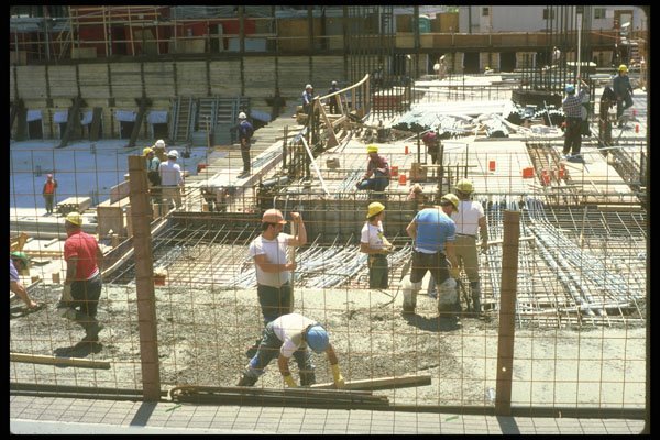 237022 Cement Spreading Crew Smoothing And Vibrating A4 Photo Print