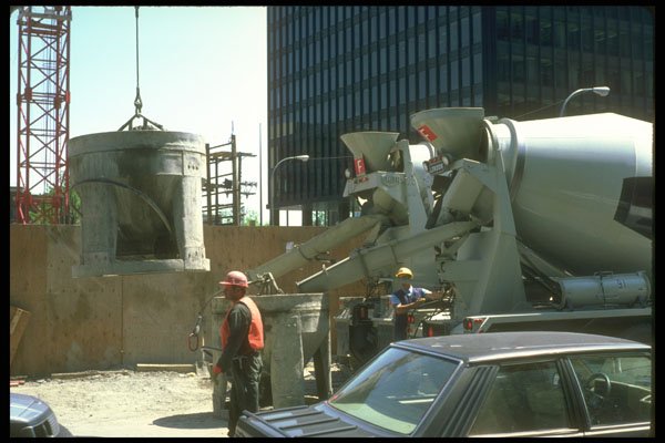 237023 Cement Mixers, Filled Bucket And Workers A4 Photo Print