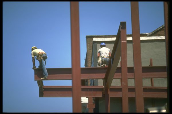 237033 Steeplejacks On Steel Girders A4 Photo Print