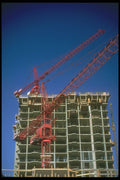 237038 Two Construction Cranes And Concrete Shell A4 Photo Print