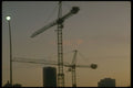 237042 Two Construction Cranes (silhouette) A4 Photo Print