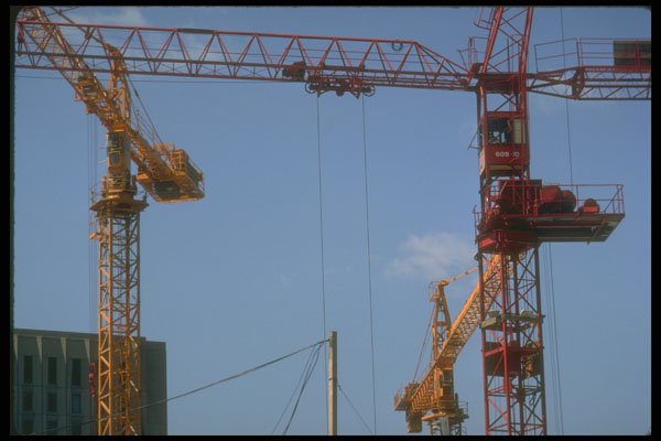 237045 Three Construction Cranes At Site A4 Photo Print