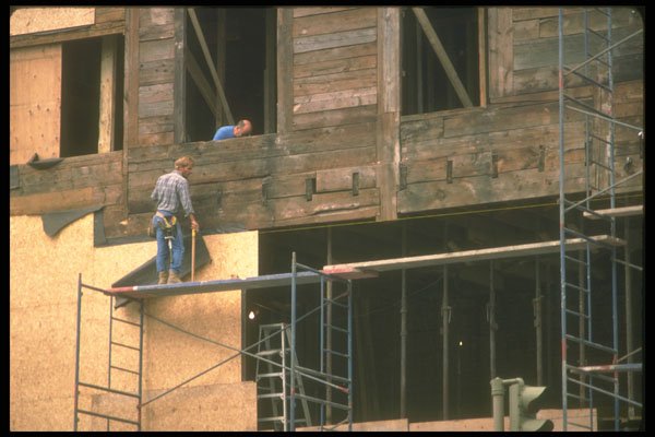 237051 Resurfacing Old House Wood Panels A4 Photo Print