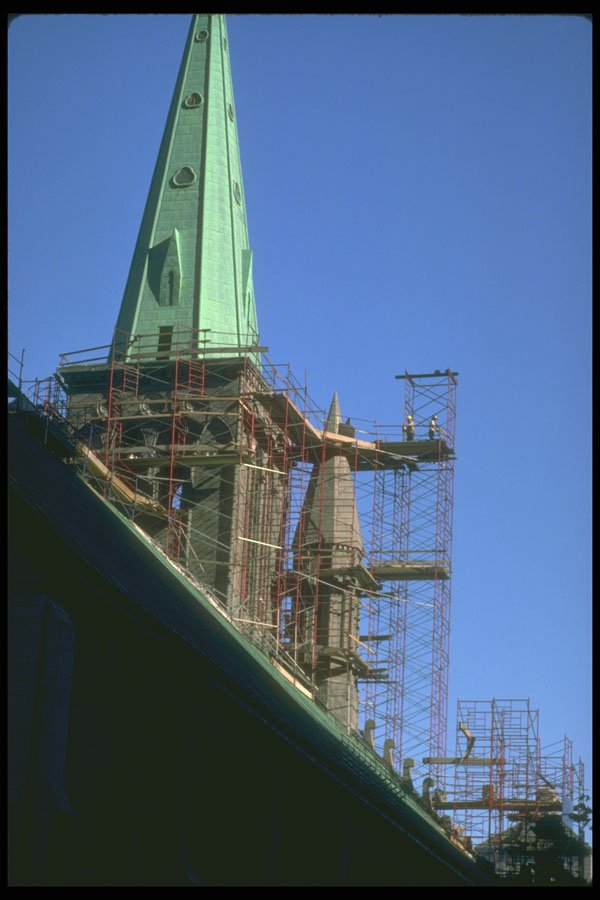 237052 Renovating Church Steeple (scaffolds) A4 Photo Print